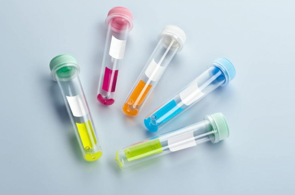 Drug test cups showing different specifications, Panel combinations or customized packaging